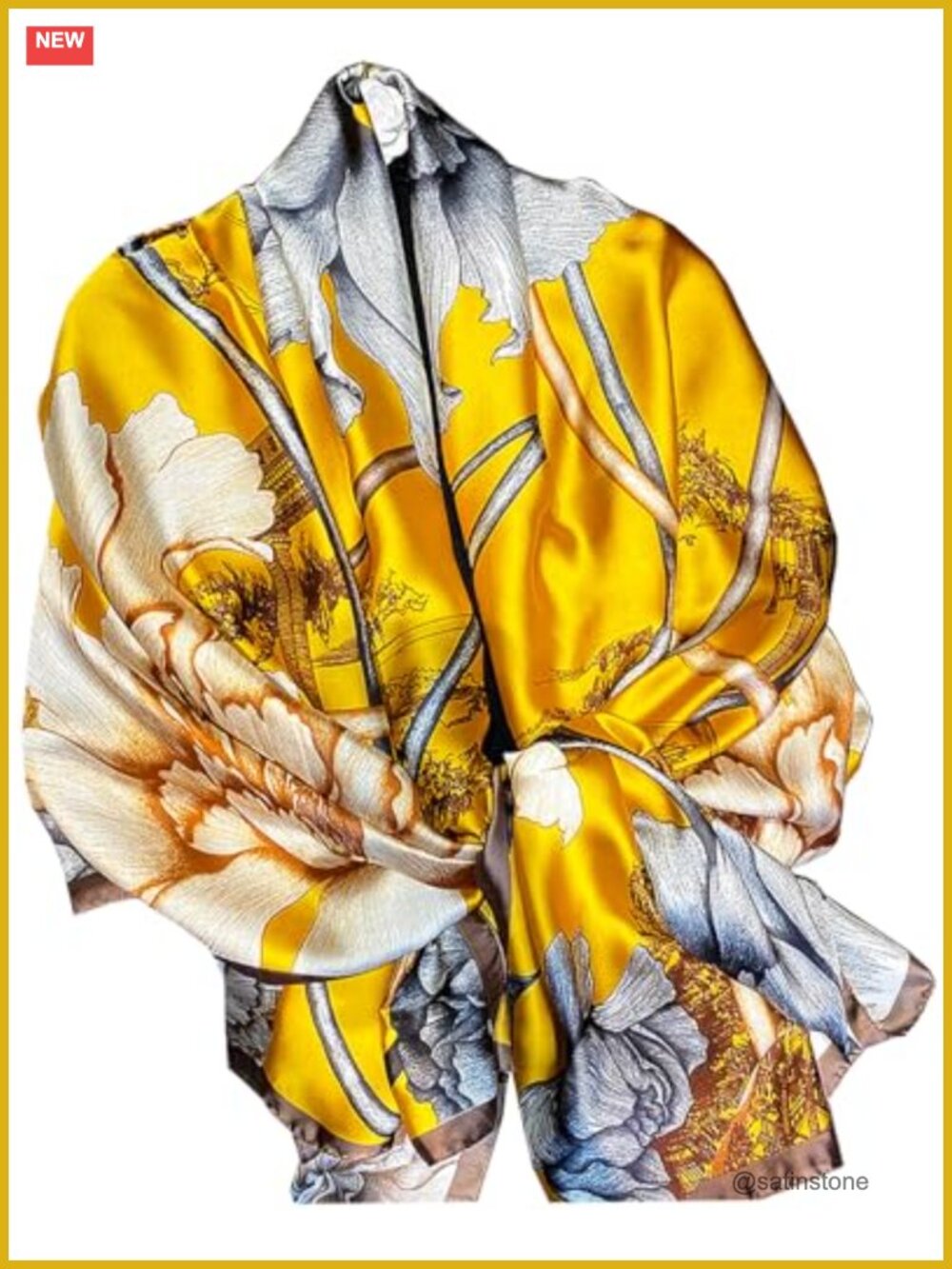 Silky Polyester Satin Scarf Shawl Wrap for Women Formal Evening Dressy Fashion